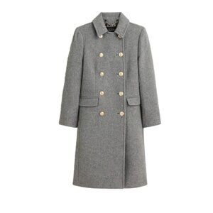 NWOT JCrew Warwick Top Coat Jacket Womens 2 Gray Italian Stadium Cloth Wool